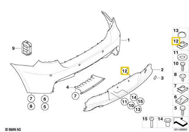 BMW kėbulo važiuoklės užrakto tvirtinimo veržlė M6 x 1,00 mm 7060601 41357060601