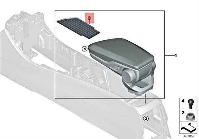 Bmw Kilimėlio Įdėklas Centrinis Porankis F45 F46 X1 F48 Originalus 51169387378