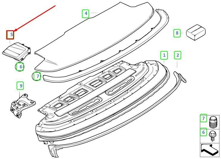 BMW Klappe Gestengeaustritt Links 3 E93 54377174547 Originalus