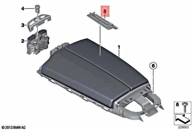 BMW Kredito Kortelių Laikiklis Kairysis 640d 650i F06 F12 F13 Originalus 51168052439