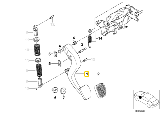 BMW Kupplungspedal 5 E39 E60 E61 6 E63 E64 7 E38 X5 E53 Z8 E52 Originalus 35311161586