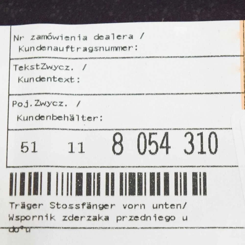 Bmw Laikiklis Bamperis Priekine Apatine Dalis F87 M2 F80 M3 Originalus 51118054310