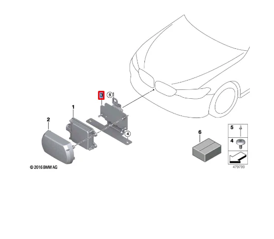 Bmw Laikiklis F Sensor G30 G31 2015 2019 Originalus 66316873401