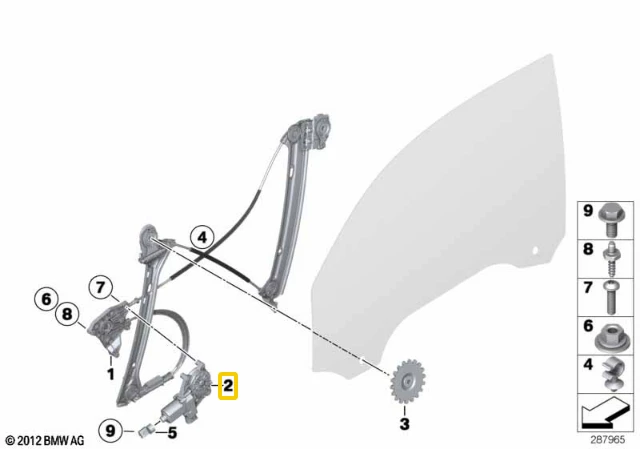 BMW Langų Kėlimo Variklis F21 F22 F87 Originalus 67627046032