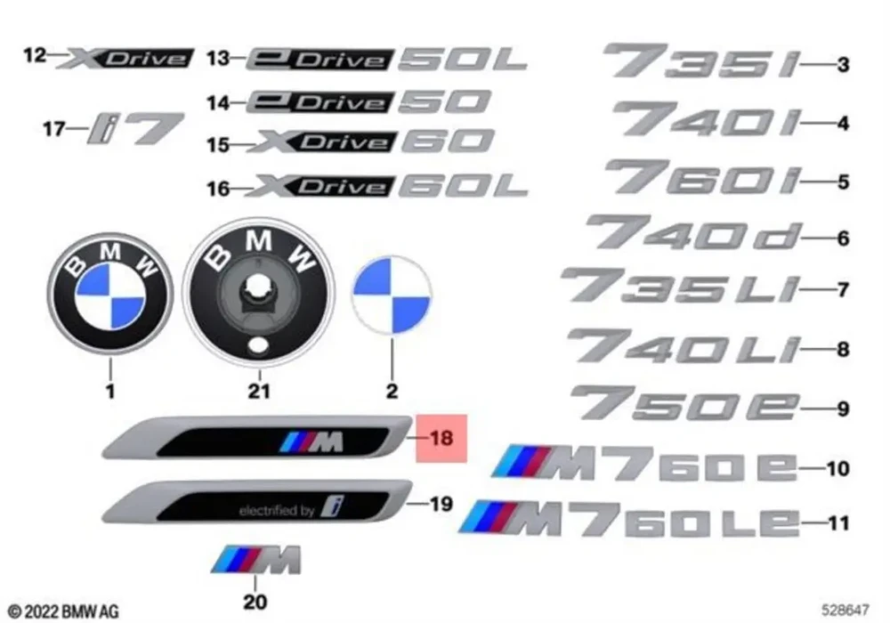 BMW Lettering Dešinės M 51145A3C1A6 Originalus