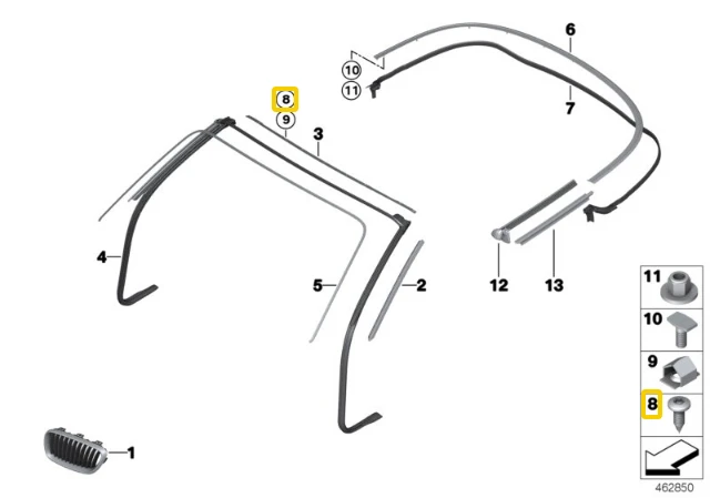 Bmw Linsenblechschraube E88 E92 E93 F23 F33 F83 G14 Originalus 41009175577