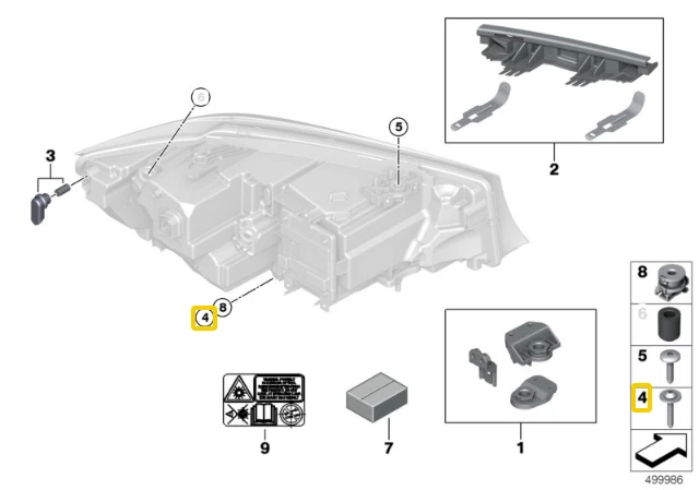 BMW Linsenschraube G20 G21 G30 F90 M5 G31 G32 GT G11 G12 X3 G01 X4 G02 X5 G05 Originalus 07147401706