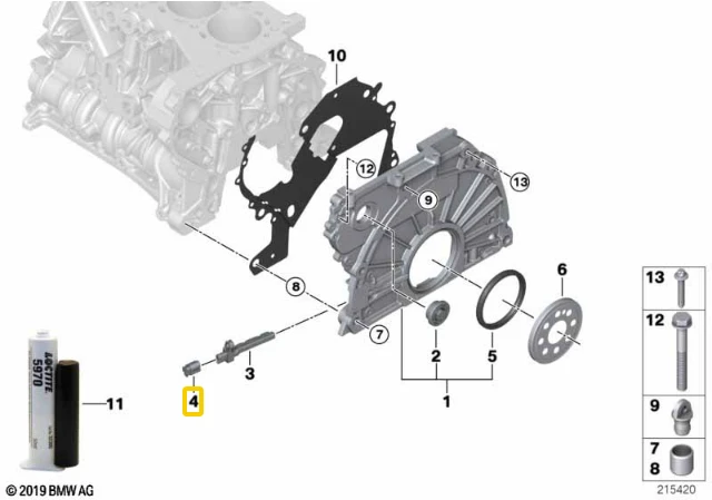 BMW Lizdas 3-u pinu E81 E87 E90 E91 E82 Originalus 12527804189