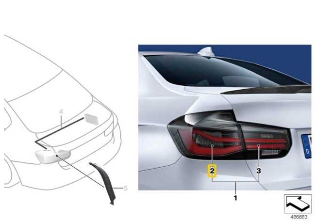 BMW M Performance Kairysis Galinio Žibinto Šoninis Skydelis F31 63212450111