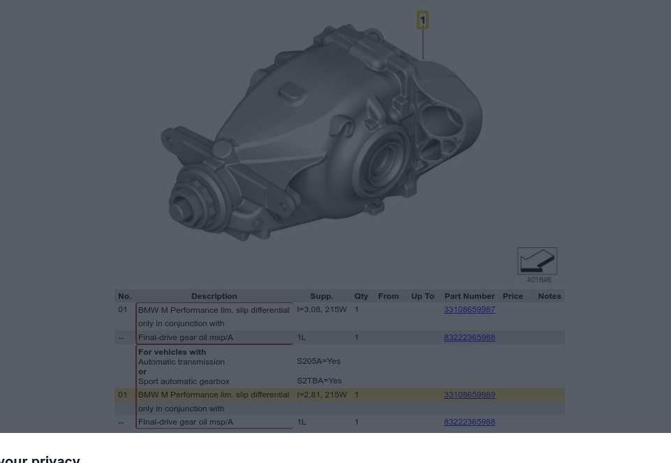 BMW M Performance Riboto Slydimo Diferencialas F20 F21 F22 F30 Originalus 33108659989