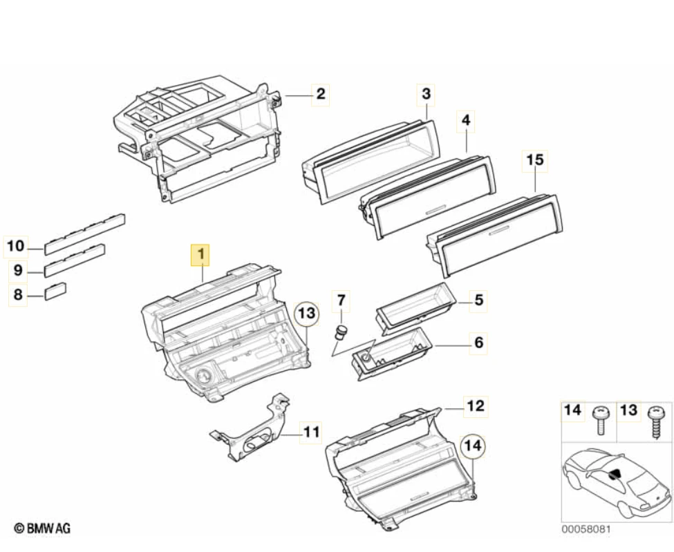 BMW M3 E46 316i 1.9 316ti 318Ci 318d 318i 318ti Transporteris Originalus 51168230901