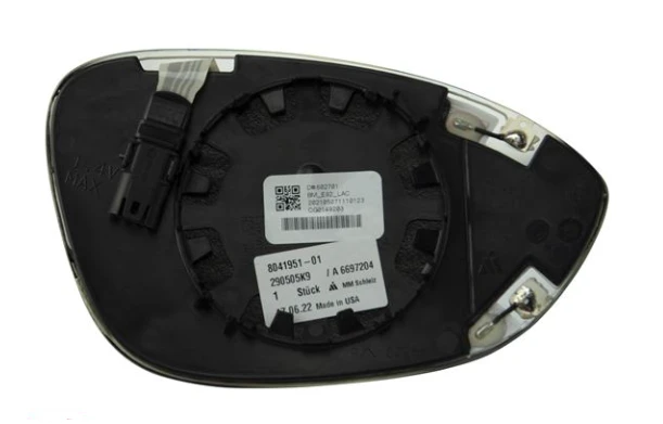 BMW M3 E81 E82 E88 veidrodžio stiklas su šildomu plačiakampiu stiklu kairėje pusėje originalus 51168041951