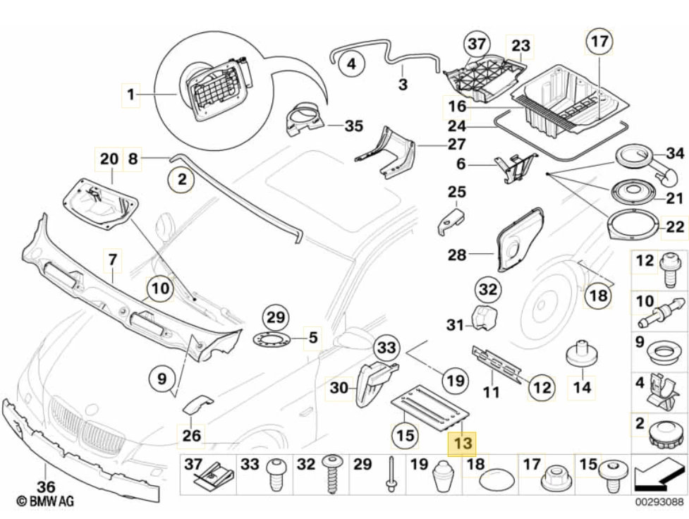 BMW M3 M3 CRT E90 E91 E92 E93 316D 316I jungiamoji atrama Originali 41127189272