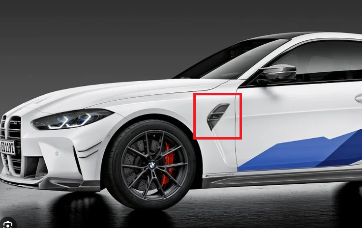 BMW M4 Competition G82 G83 M Performance anglies pluošto šoninės grotelės kairėje 51132469623 Originalios