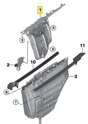 BMW M4 F33 F83 Langų pakėlėjas galinis dešinysis originalus 51357352750