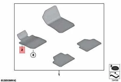 BMW M6 F06 F12 F13 640d 640i grindų kilimėlis Velūras vairuotojo pusėje Originalus 51477230405