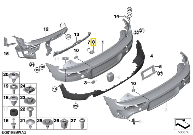 Bmw Mini Clubman F54 Reversing Camera Montavimo Originalus 51127370614
