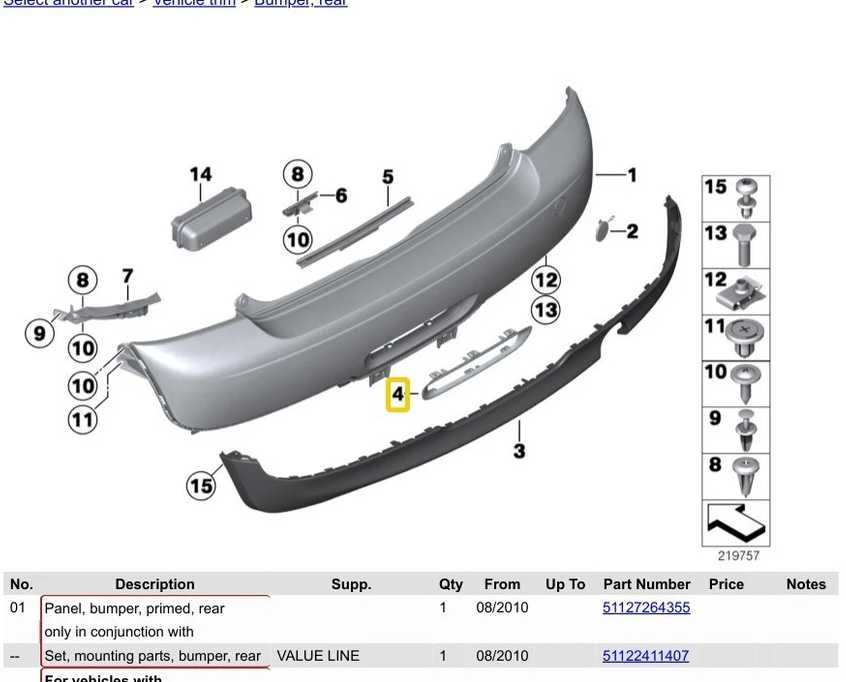 BMW Mini Cooper galinio centrinio žibinto apdailos detalė 51127260580 originali