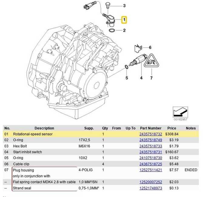 BMW "Mini Cooper R50/52" transmisijos sukimosi greičio jutiklis 24357518732 Originalus
