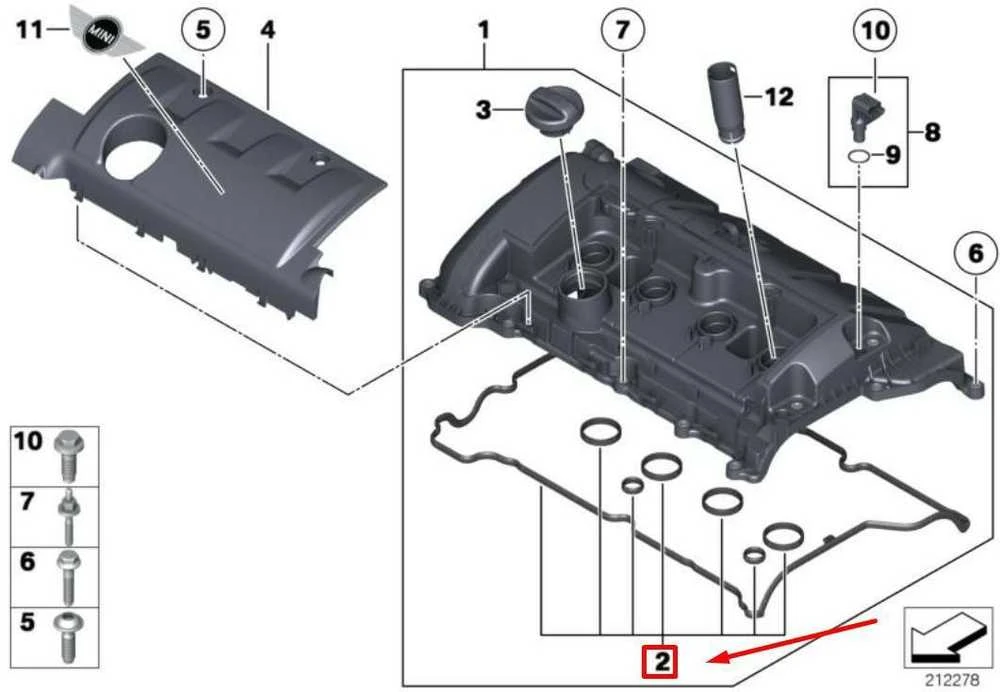 Bmw Mini R56 R55 R57 R58 R59 R60 R61 Profilių Tarpiklių Rinkinys Originalus 11127567877