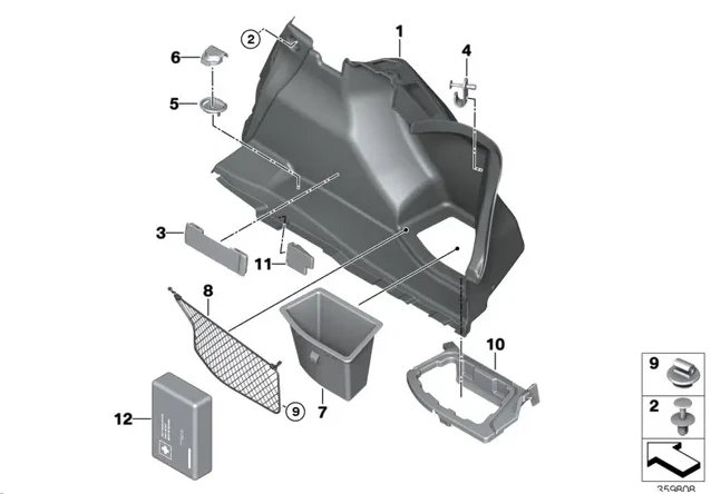 BMW MINI F20 F20 F21 F22 F87 BAGAŽINĖS LAIKYMO ĮTAISAS SURIŠIMO ŽIEDAS ORIGINALUS 51477271174
