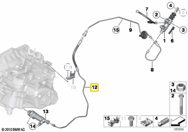 BMW MINI Originalus Pavarų dėžės sankabos linija tinka R57 LCI R55 LCI R60 R58 R61 21526863953