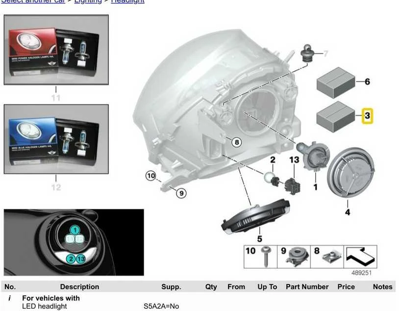 BMW MINI priekinių žibintų laikiklių rinkinys 63117383206 Originalus