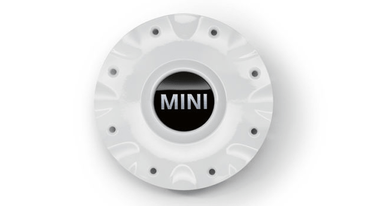 BMW MINI R50 R52 2001-2008 m. Ratų centro stebulės dangtelis sidabrinės spalvos originalus 36131512574