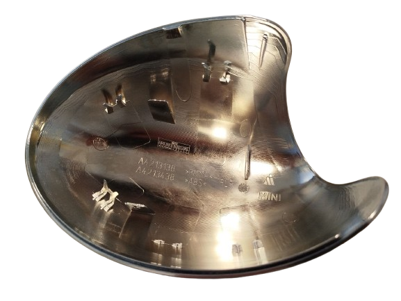 BMW MINI R50 R52 R53 Priekinių durų sparno veidrodėlio dangtelis chromuotas dešinysis originalus 51167123296