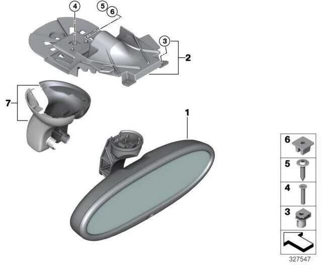 BMW MINI R50 R61 Veidrodžių dangtelių rinkinys Originali veidrodžio pagrindo plokštė 51167163810