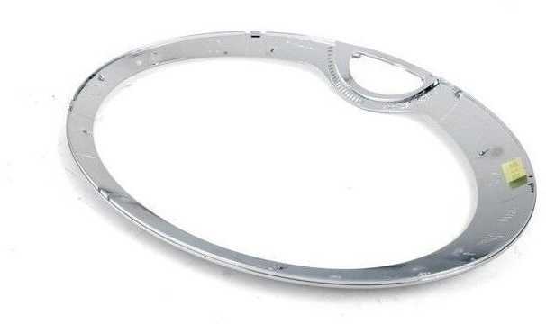 BMW MINI R52 kairės pusės chromuotas priekinių žibintų apdailos žiedas originalus 63126917837