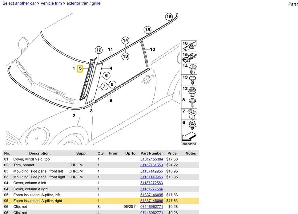 BMW MINI R55 R56 Putų izoliacija, A statramstis, dešinysis originalus 51337146096