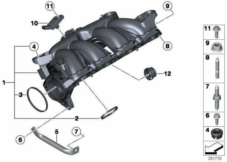 BMW MINI R55 R56 R57 Guminė įvorė originali 11617593928
