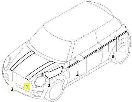 BMW MINI R56 Priekinio kairiojo dangčio juostelė Originali 51147281511