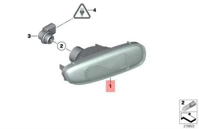 BMW MINI R56 R57 R58 R59 JCW GALINIS APATINIS BAMPERIO ŽIBINTAS DEŠINYSIS O/S ORIGINALUS 63247241802