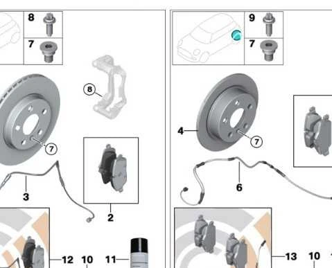 BMW MINI R56 R75 R55 R58 R59 Stabdžių diskų rinkinys Ø 280 mm priekinis 34116858651 Originalus