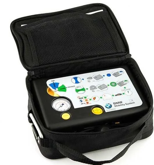 BMW Mobility Set padangų remonto rinkinys su kompresoriumi 71102333674 Originalus