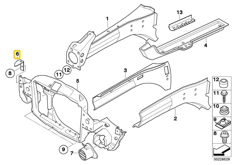 BMW Mount, bumper right Originalus 51711481437