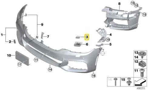 BMW NAUJA G30 M SPORT ŽIBINTŲ PLAUTUVŲ DANGTELIS DEŠINĖS PUSĖS ORIGINALUS 51118069078