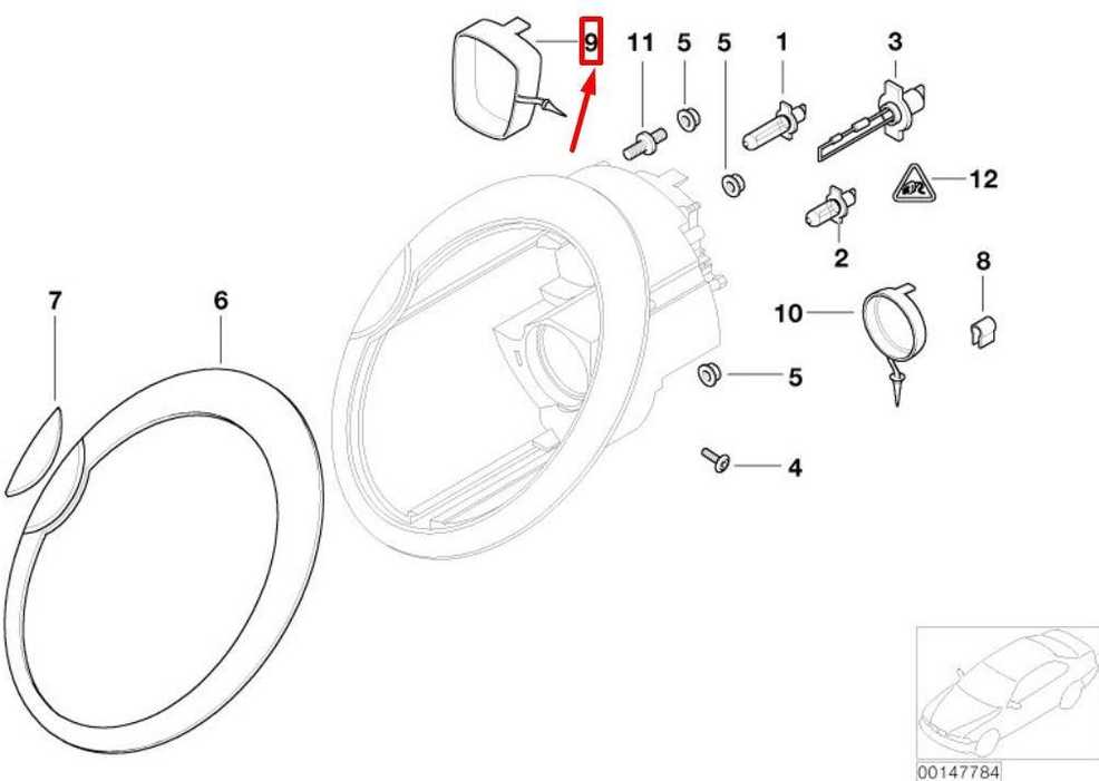 BMW NAUJA OEM MINI COOPER R50, R53 ŽIBINTŲ ŽEMOSIOS ŠVIESOS LEMPOS DANGTELIS 63126917839 ORIGINALUS