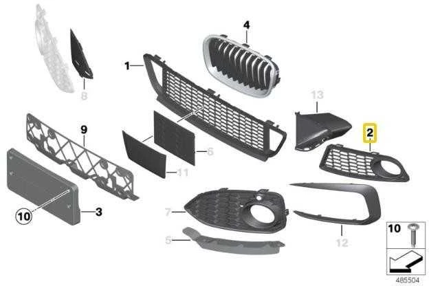 BMW NAUJA ORIGINALI 135M F20 F21 12-15 PRIEKINĖ M SPORT BUMPER K/S KAIRĖ APATINĖ GROTELĖ