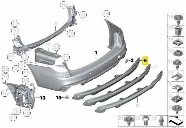 BMW NAUJA ORIGINALI 5 GRAN TURISMO M F07 LCI GALINĖS APATINĖS BAMPERIO JUODOS APDAILOS DANGTELIS