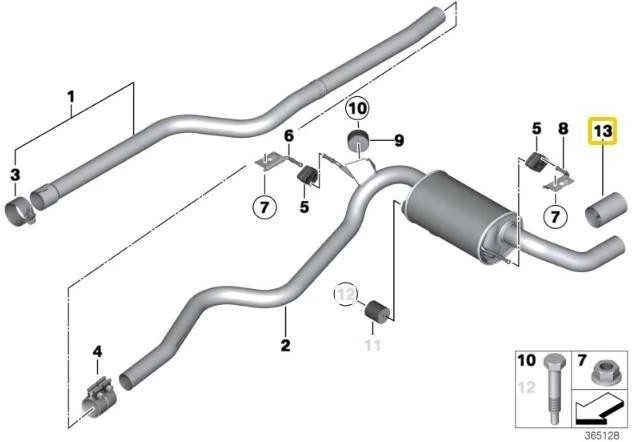 BMW NAUJA ORIGINALI F20 F21 114 116 118 120 IŠMETIMO GALINIS VAMZDIS APDAILA CHROMAS 7610634