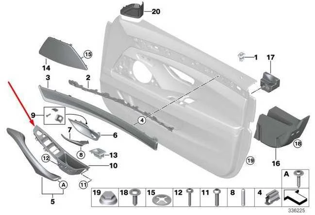 BMW Naujas Originalus 5 F10 F11 Vidaus Durų Rankena Dešinė Juoda RHD 7225874 OEM