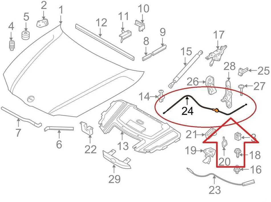 BMW NAUJAS ORIGINALUS E87 E90 E91 BOWDEN GALINĖS DALIES VARIKLIO DANGČIO ATLEIDIMO TROSAS 7060529