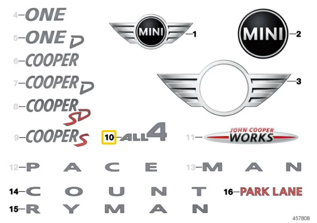 BMW NAUJAS ORIGINALUS OEM MINI R60 R61 Countryman ALL4 Emblema Ženklelis Logo 51149811726