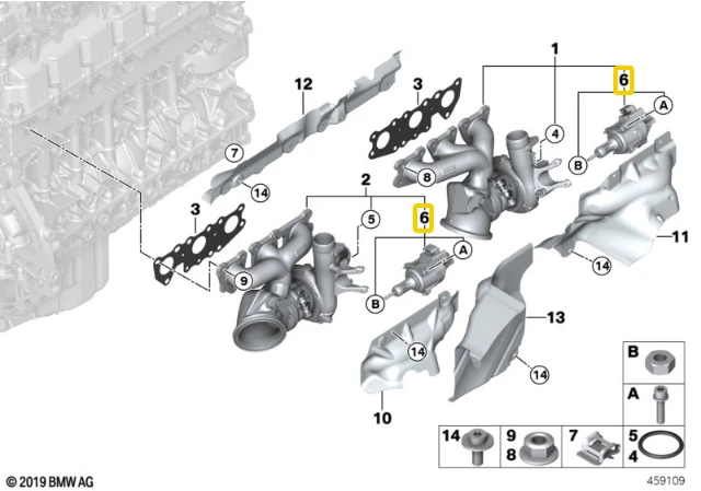 BMW Nustatyti Wastegate Voztuvo Pvara F87 M2 F80 M3 F82 M4 Originalus 11657850453