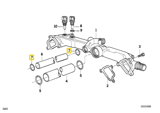 Bmw O Žiedas E34 E39 E32 E38 E65 E31 E53 E52 Originalus 11531710055