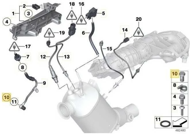 BMW OEM slėginio vamzdžio varžtas 13627811933 GENUINALUS