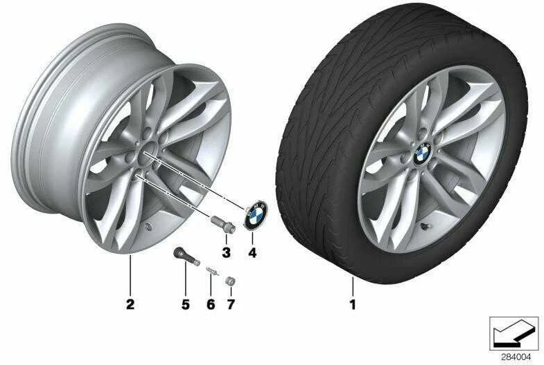 BMW Originalus 19\" Lengvojo lydinio ratlankis Dvigubas špindelis 424 9JX19 ET:48 36116851073